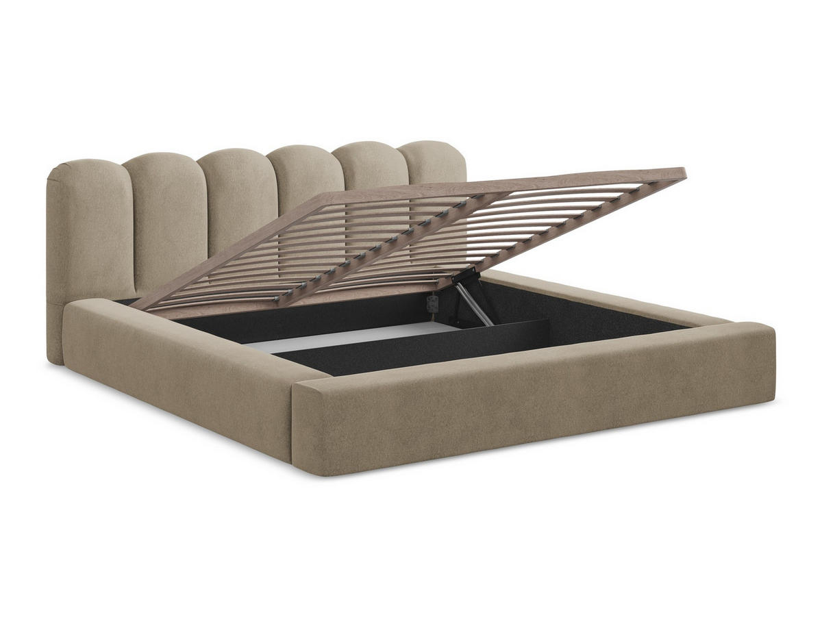 POLSTERBETT mit Bettkasten und Lattenrost 180x238 Gelb - Currygelb/Gelb, Kunststoff/Textil (140/200cm) - Makamii