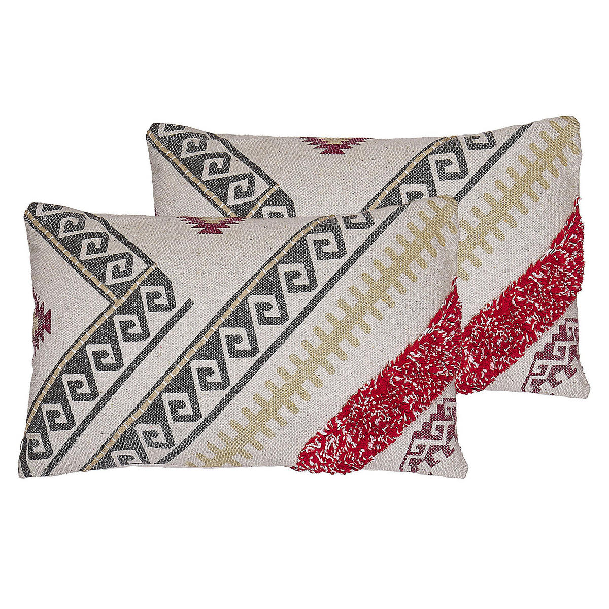 DEKOKISSEN 2er-Set Beige 30/50 cm Betula - Beige, Naturmaterialen/Textil (30/50cm) - Beliani