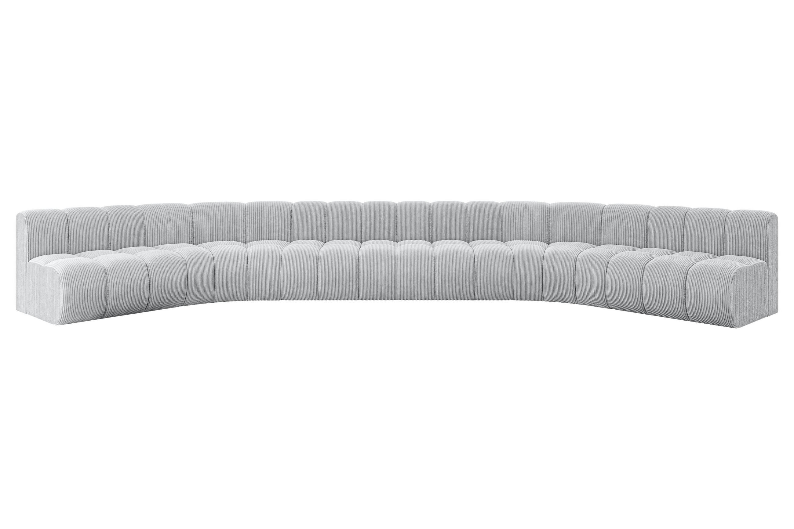 WOHNLANDSCHAFT modulares Sofa Montra-U2 - 581x174x70 cm Grau - Grau, Holzwerkstoff/Textil (581/70/174cm) - ALTDECOR