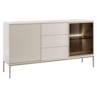 SIDEBOARD Sento KSZ154 - Kaschmir/Schwarz, Holzwerkstoff/Metall (154/83/39cm) - MIRJAN24
