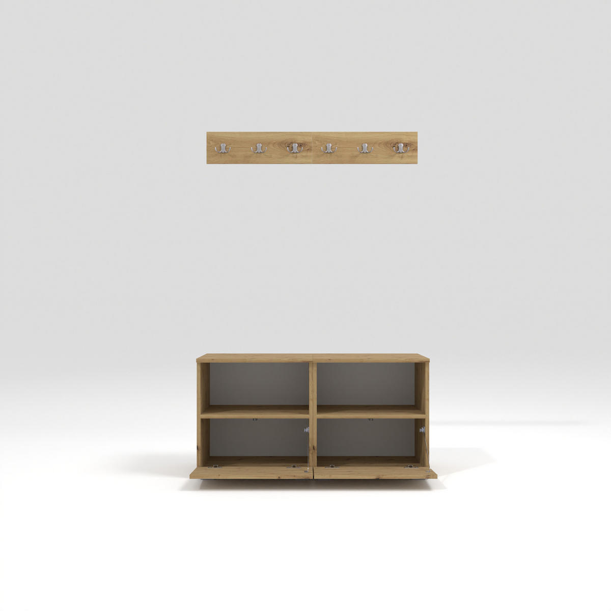 GARDEROBEN-SET Nela III mit gepolsterten Paneelen 100/187/40 - Silberfarben/Schwarz, Holzwerkstoff/Kunststoff (100/187/40cm)