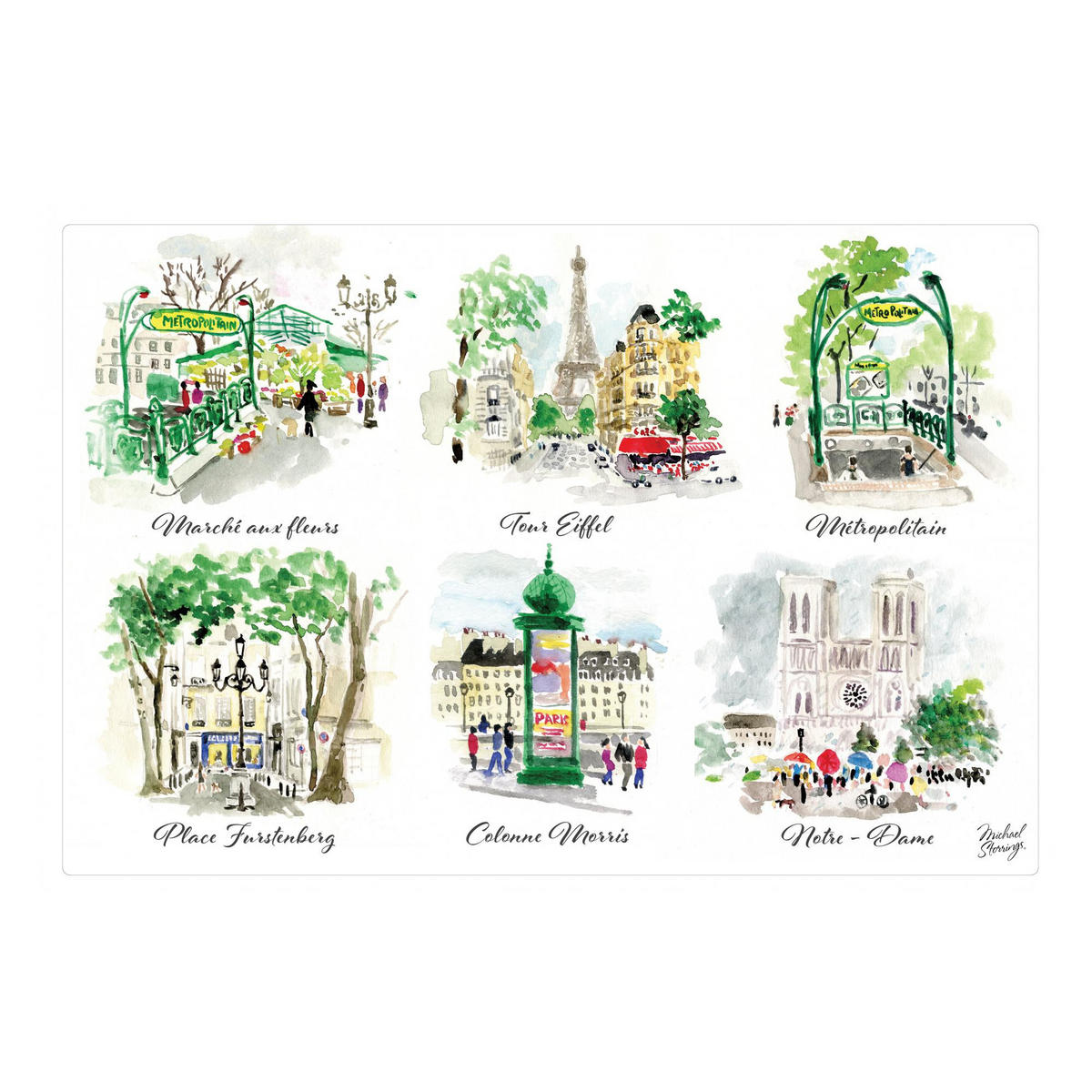TISCHSET Paris Scénettes passend 30 x 45 cm - Multicolor, Textil (30/45cm) - Winkler