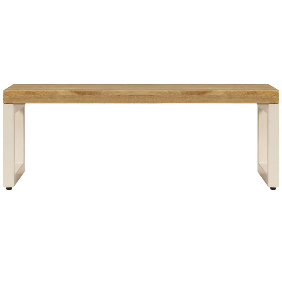 COUCHTISCH 100x50x35 cm Massivholz Mango und Stahl - Hellbraun, Holzwerkstoff (100/50/35cm) - furnicato