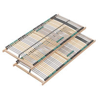 LATTENROST SET Premium Strong 200 - 180x200 cm (2x 90x200) bis 200Kg, 42 Latten - Braun, Holz (180/200cm) - Sleepneo