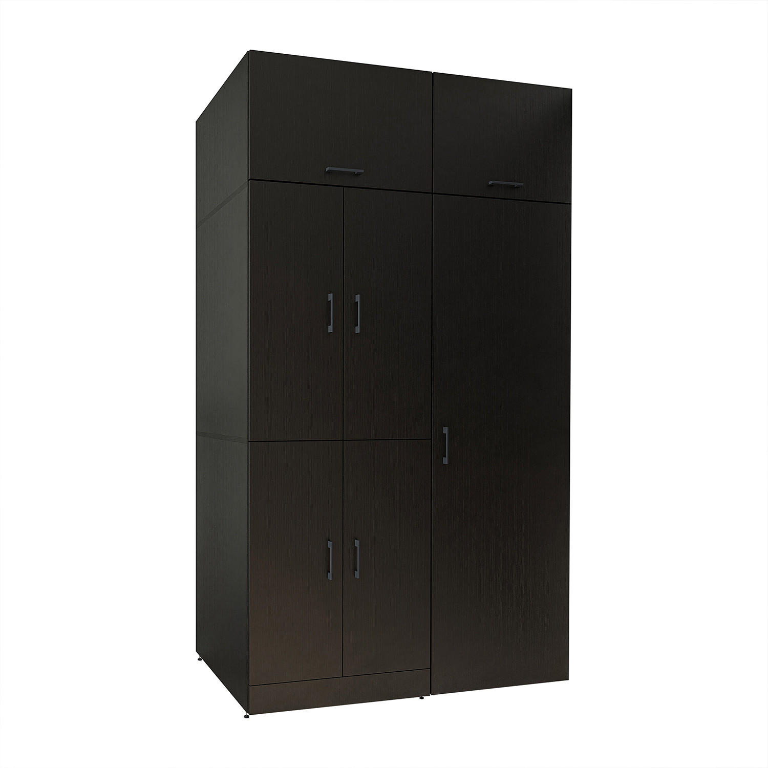 WASCHMASCHINENSCHRANK DORA-II 130cm Breit, 230cm Hoch - Schwarz, Holzwerkstoff (130/230/73.8cm)