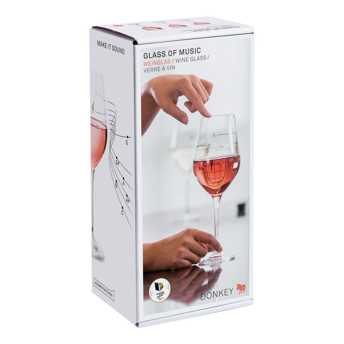 WEINGLAS Glass Of Music, mit Tonleiter Aufdruck, Glas, 540 ml - Multicolor, Glas (0.54L)