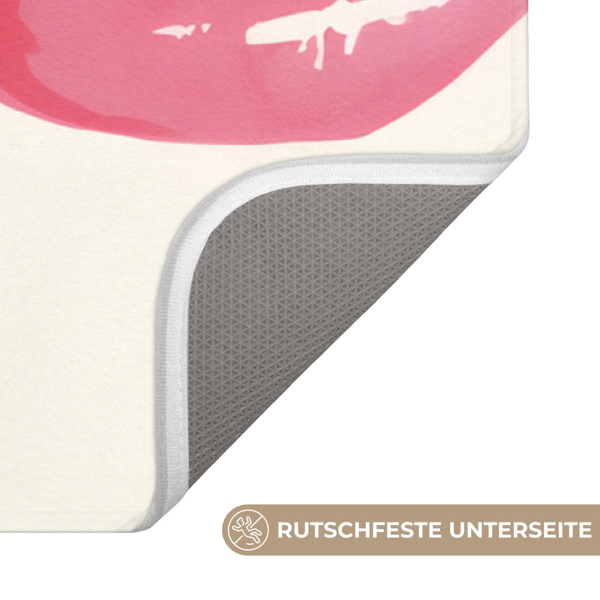 KOUPELNOVÁ PŘEDLOŽKA Rty - barevné - lesklé 60x90 cm - růžová, textil/plast (60/90cm) - OnlyWow