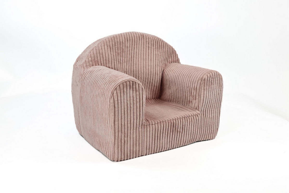 KINDERSESSEL MINI aus Kuschel-Cord in Altrosa - Altrosa, Textil (40/39/33cm) - Fortisline