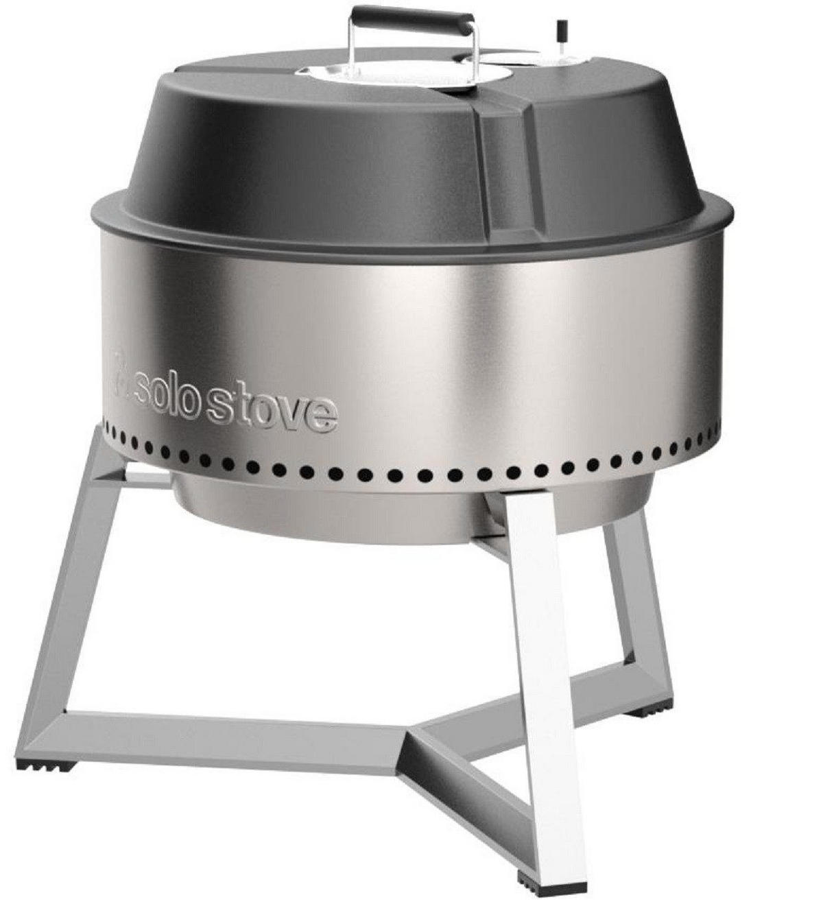 HOLZKOHLEGRILL Edelstahl mit Standfuß Ø 55,9 cm tragbar - Silberfarben, Metall (55.9/74.7/55.9cm) - Solo Stove