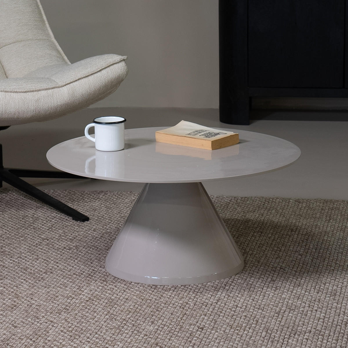 COUCHTISCH rund aus Aluminium 69cm, beige - Beige, Metall (69/69/34cm) - Giga Meubel