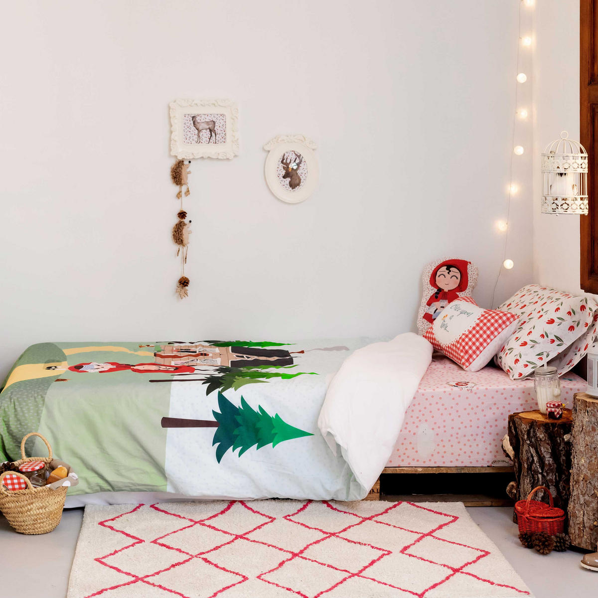 BETTBEZUG 2er-Set teiliges red riding hood 135/140x200 cm (standardgrösse) mehrfarbig - Multicolor, Textil (140/200cm) - Happy Friday