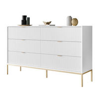 KOMMODE CORTADO GOLD KS154 MIT SCHUBLADEN WEISS - Weiß, Holzwerkstoff (154/91/39cm) - Lookway