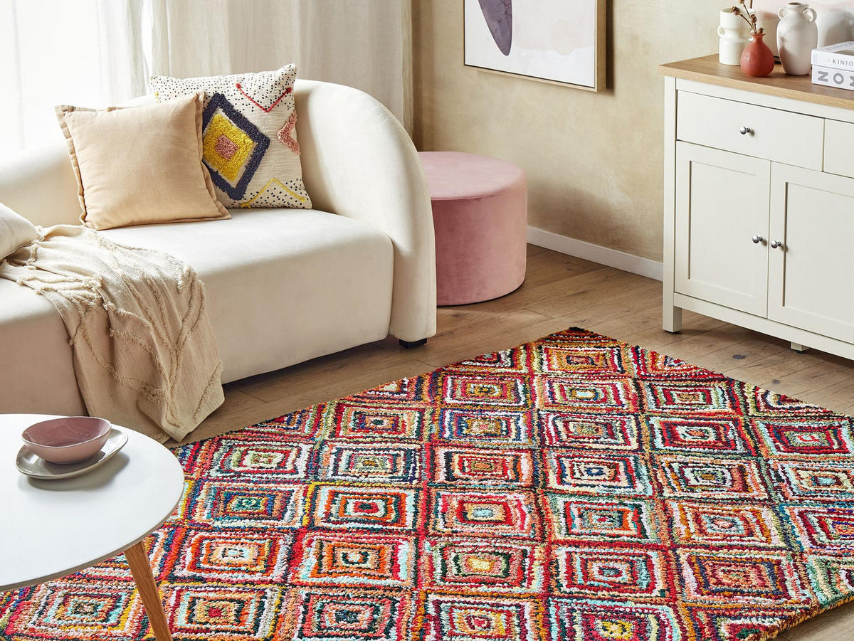 TEPPICH geflochten Kaiseri 200/140 cm - Multicolor, Textil (140/200cm) - Beliani