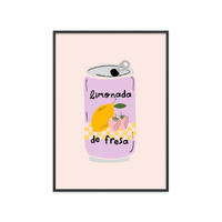 POSTER mit Rahmen Aislinn Simmonds - Strawberry Lemonade - Pink/Schwarz, Holz/Papier (70/100cm) - Poster&Frame