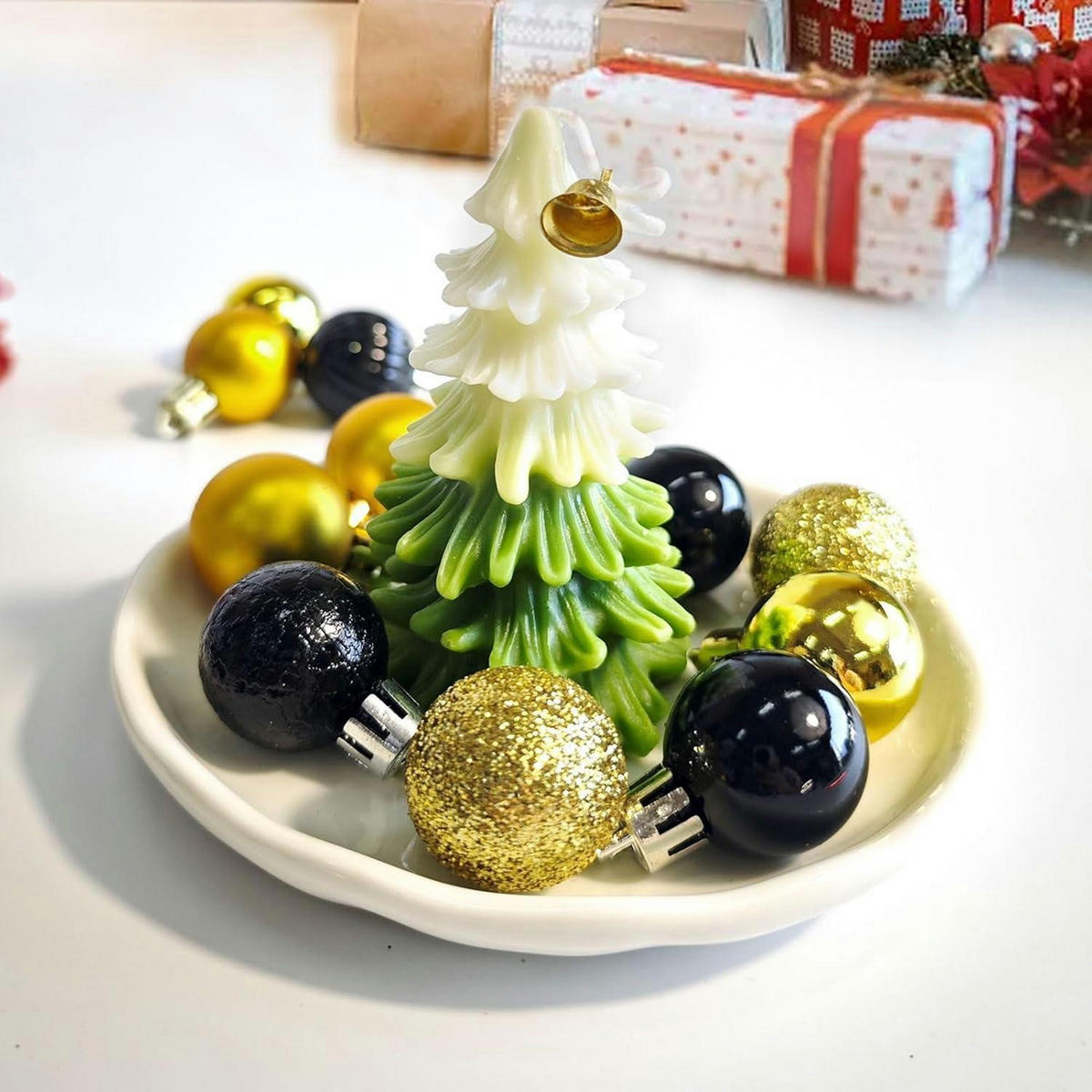 WEIHNACHTSKUGELN 30-teiliges Set Schwarz Gold 3 cm - Multicolor, Kunststoff (3/3/3cm)