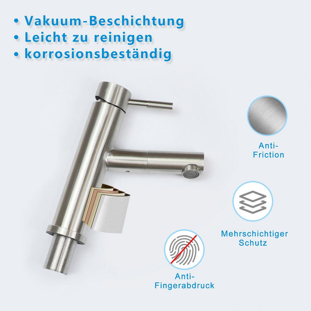 WASCHTISCHARMATUR Rinnare 5/20.5/16 cm - Silberfarben, Metall (5/20.5/16cm) - ZMH