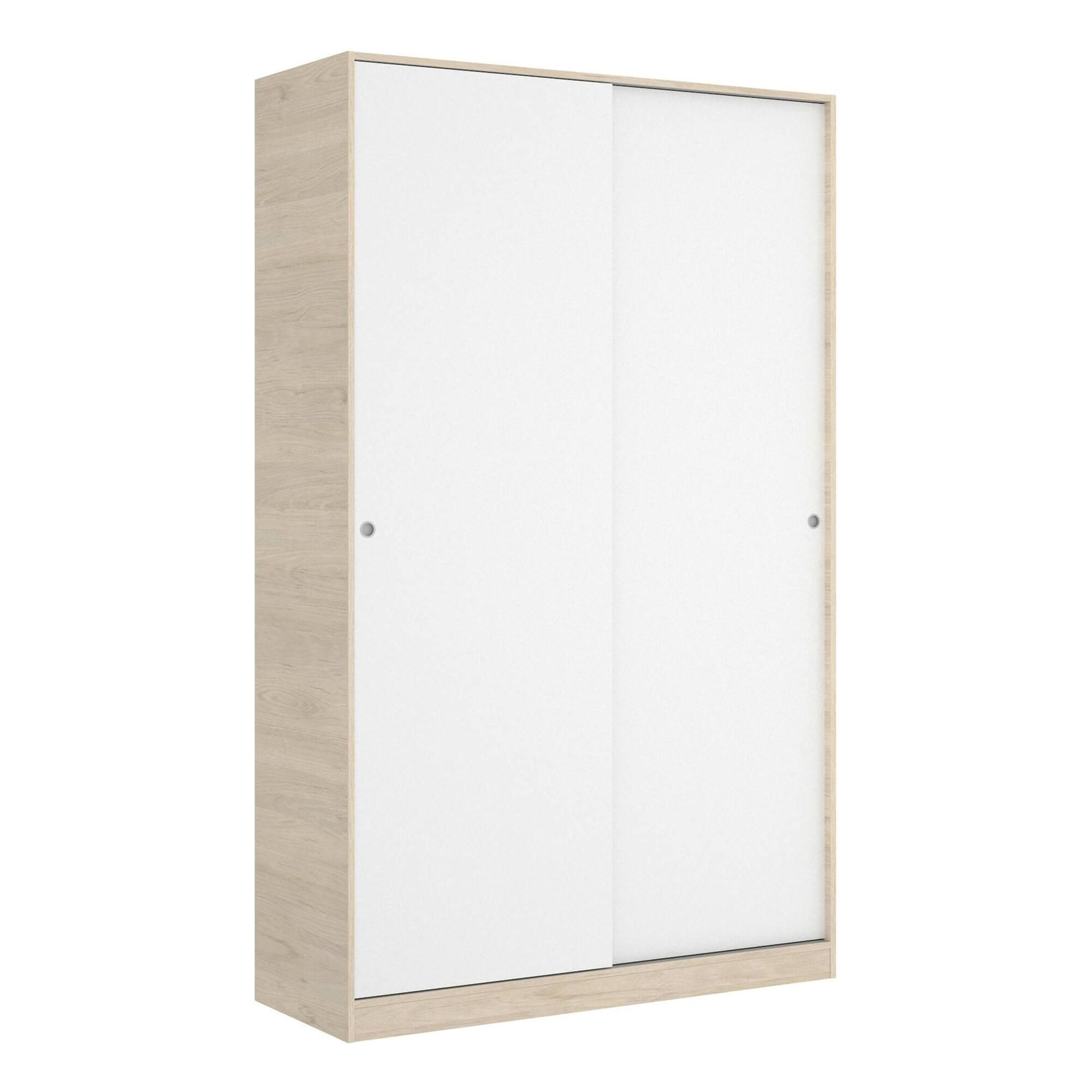 KLEIDERSCHRANK 2 TÜREN Holz-Effekt Weiß, Eiche 50/120/204 cm - Weiß, Holzwerkstoff (120/204/50cm) - DMORA