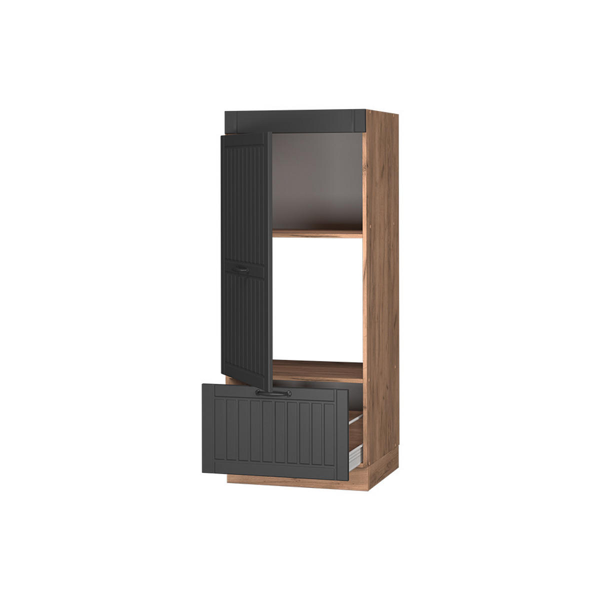 Honigeiche/Dunkelgrau, Holzwerkstoff (60/153.6/58.1cm) - Vicco