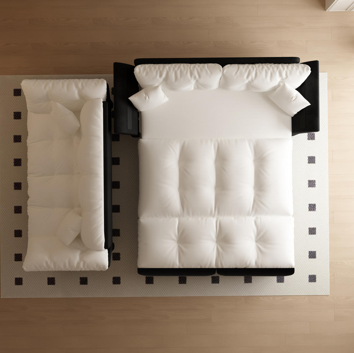 SCHLAFSOFA 3-in-1 ausziehbar 190 x 85 x 91 cm Velours Beige - Beige, Metall (85/91/190cm) - Meubliv