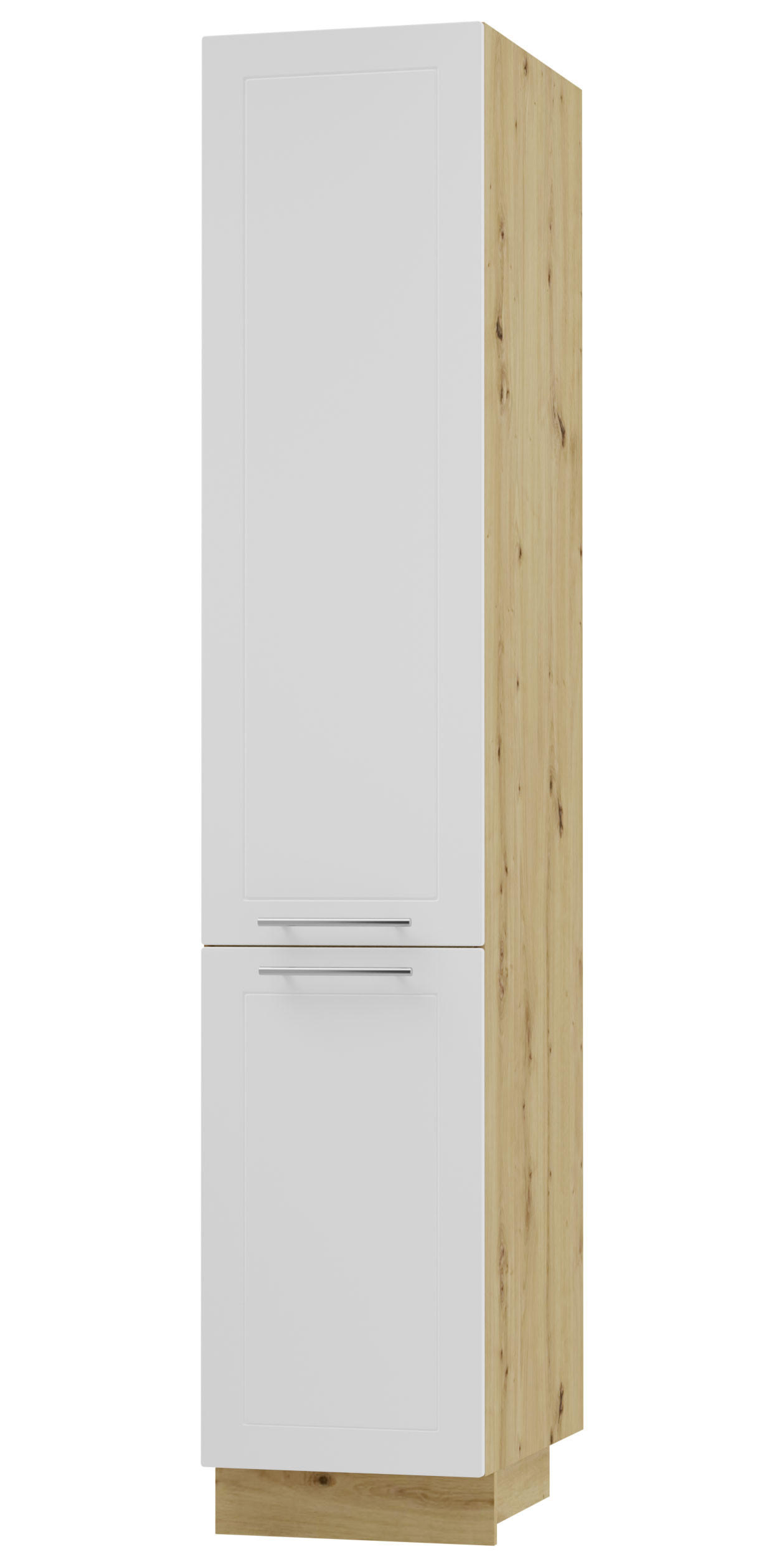 APOTHEKERSCHRANK Kvantum 2D14K/40/kargo Weiß Matt / Eiche Artisan Matt 40 / 59 / 207cm - Eiche Artisan/Weiß, Holz/Holzwerkstoff (40/207/59cm) - Feldmann-Wohnen