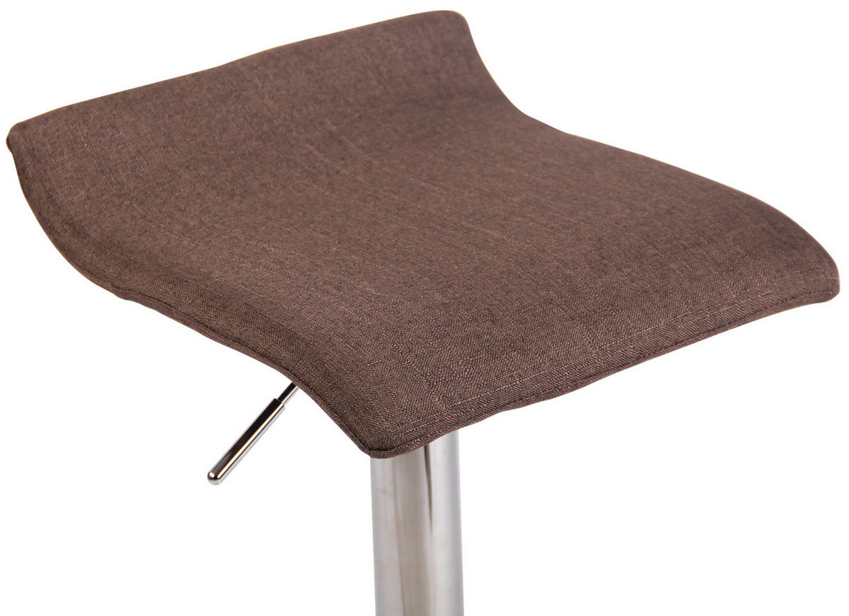 BARHOCKER Stoff braun - Chromfarben/Braun, Textil/Metall (36/63/39cm) - CLP