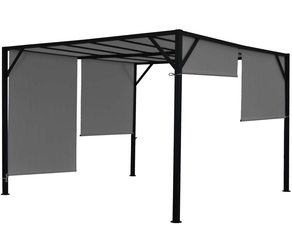 PERGOLA BEJA Grau - Grau, Metall (405/212/405cm) - MCW