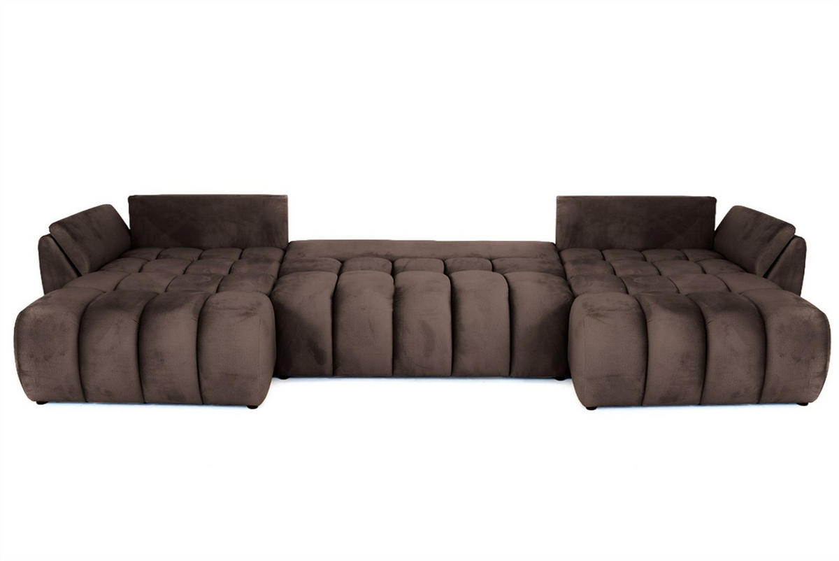 WOHNLANDSCHAFT Collin Mit Schlaffunktion - Braun, Holzwerkstoff/Textil (382/85/185cm) - Fun Möbel