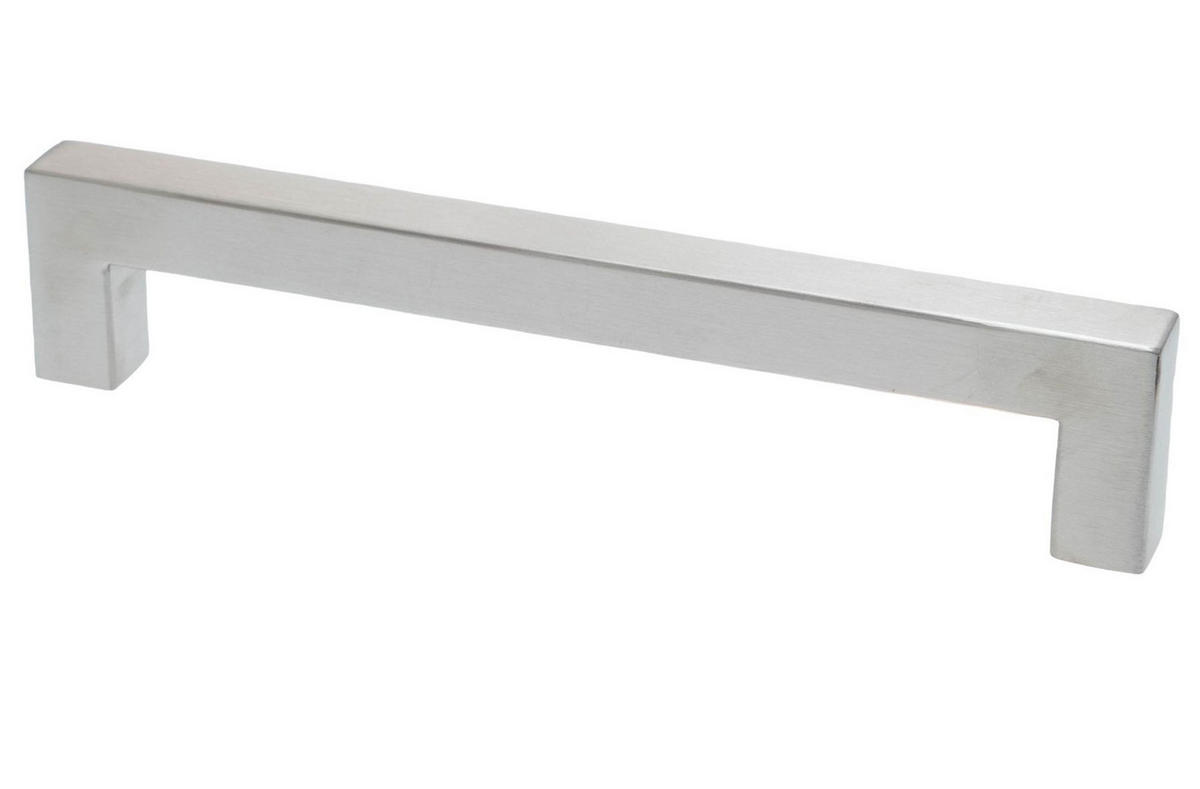 MÖBELGRIFF BA 192mm, Küchengriff Edelstahl gebürstet, Türgriff eckig - Grau, Metall (1.4/3.5/20.6cm)