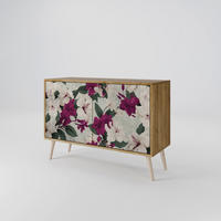 SIDEBOARD FLOWERET DREAM, Eicheneffekt, 111x42x77,5 cm, 2 Türen - Eichefarben/Buchefarben, Holzwerkstoff/Buchenholz (111/77.5/42cm) - SpaceRebels