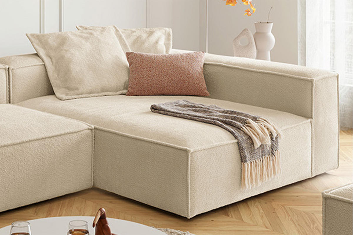 ECKSOFA CARMO Beige Flachgewebe - Beige/Schwarz, Kunststoff/Textil (306/191cm) - KAWOLA