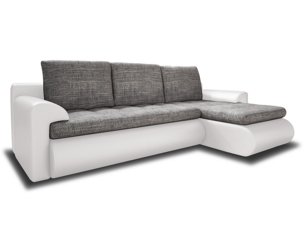 ECKSOFA Santi, Seite: Rechts - Weiß/Grau, Holz/Textil (226/152cm) - Sofnet
