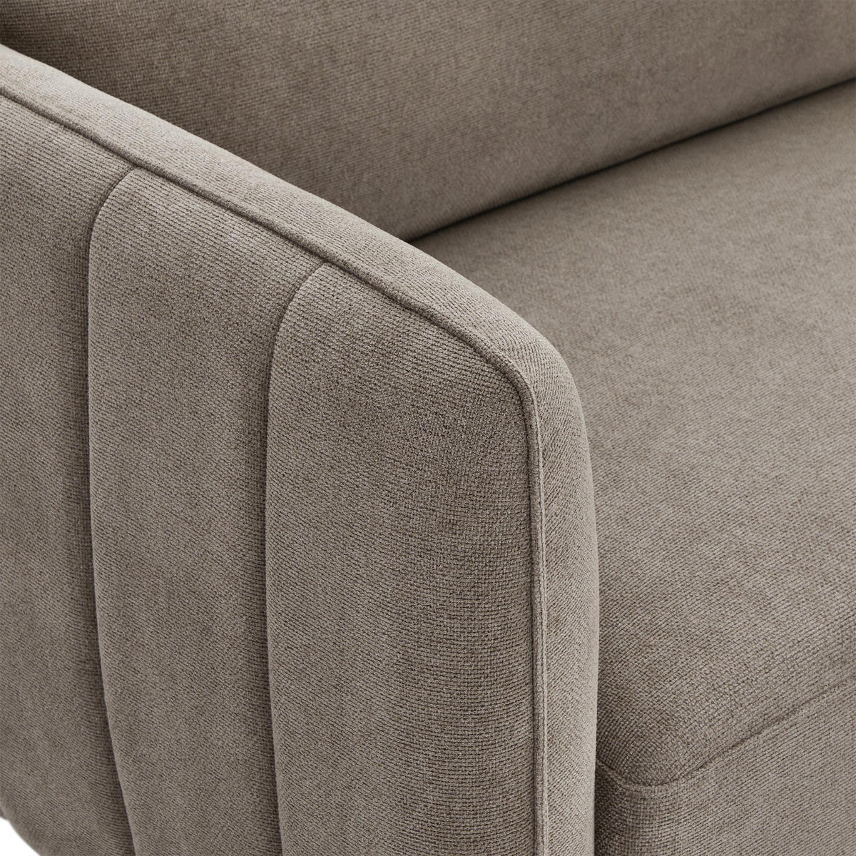 DREISITZER-SOFA Webstoff Beige - Beige/Schwarz, Textil/Metall (197/85/85cm) - Furnhouse