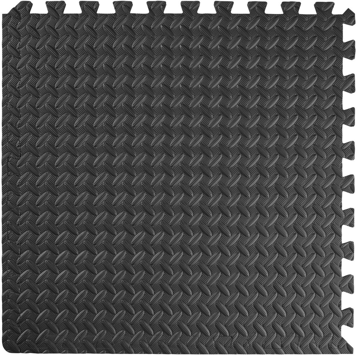 SCHUTZMATTENSET ,leichte Reinigung und flexibel erweiterbar,schwarz - Schwarz, Kunststoff (246/362cm) - tectake