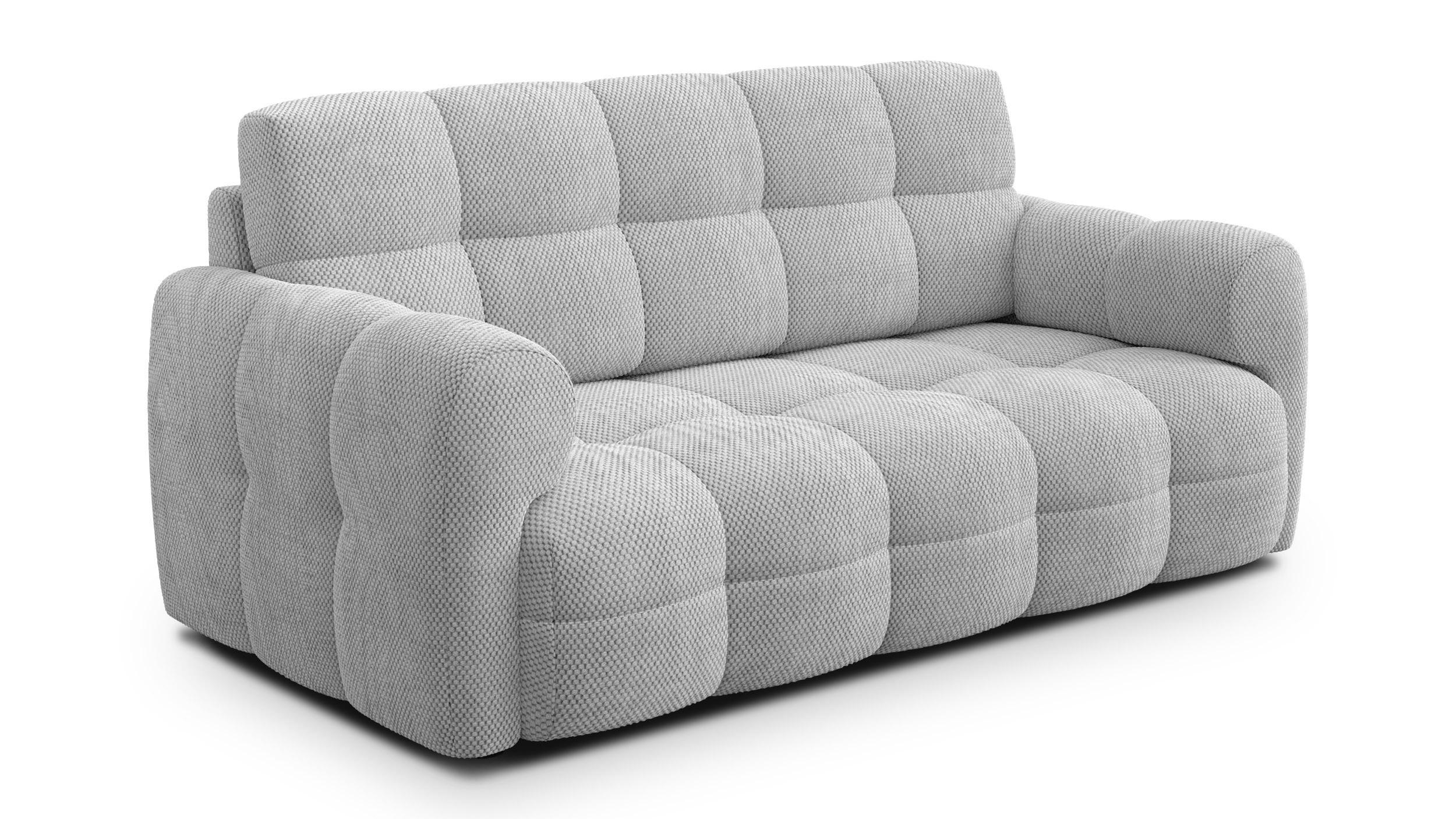 SOFA MELLOW 2,5-Sitzer, hellgrau - Hellgrau/Schwarz, Holz/Textil (183/87/98cm) - Courtois Laville