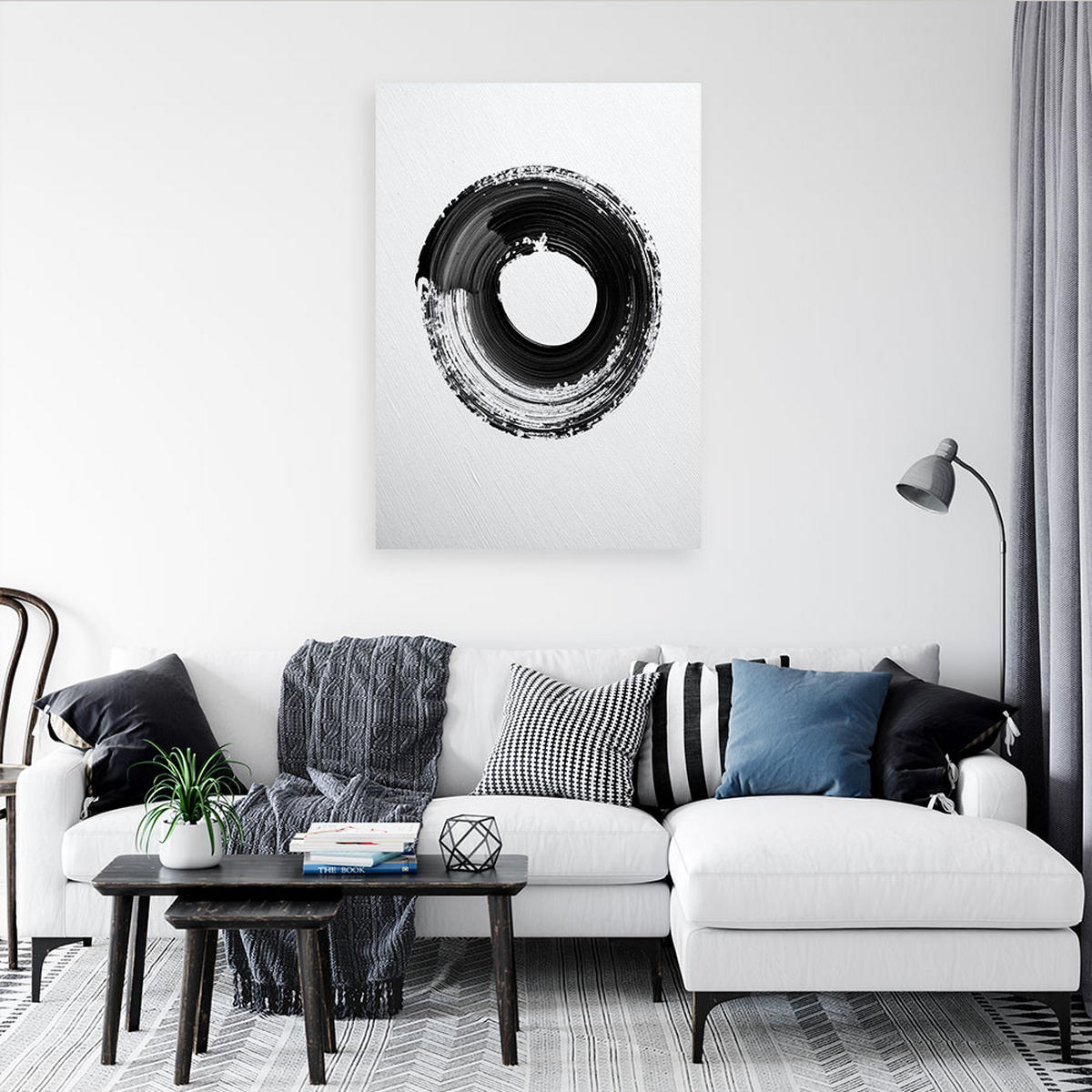 LEINWANDBILD Abstraktion 80x120cm - Schwarz, Textil (80/120cm) - Feeby