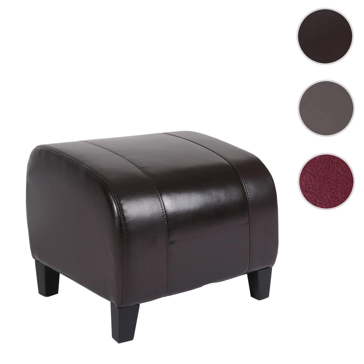 SITZHOCKER Braun - Braun, Leder (45/37/47cm) - MCW