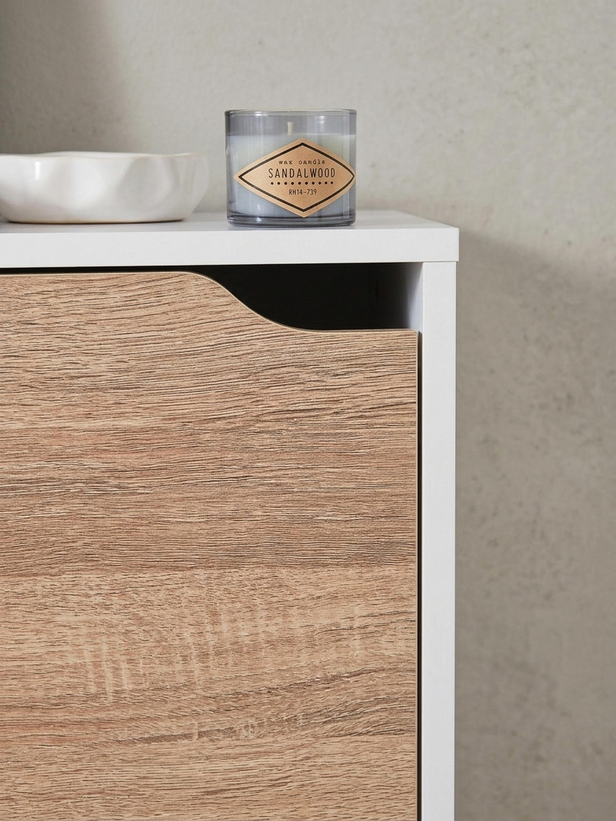 SCHUHSCHRANK – Weiß/Sonoma Eiche, 4 Fächer, für ca. 24 Paar Schuhe - Weiß, Holz (60/150/24cm) - KADIMA DESIGN