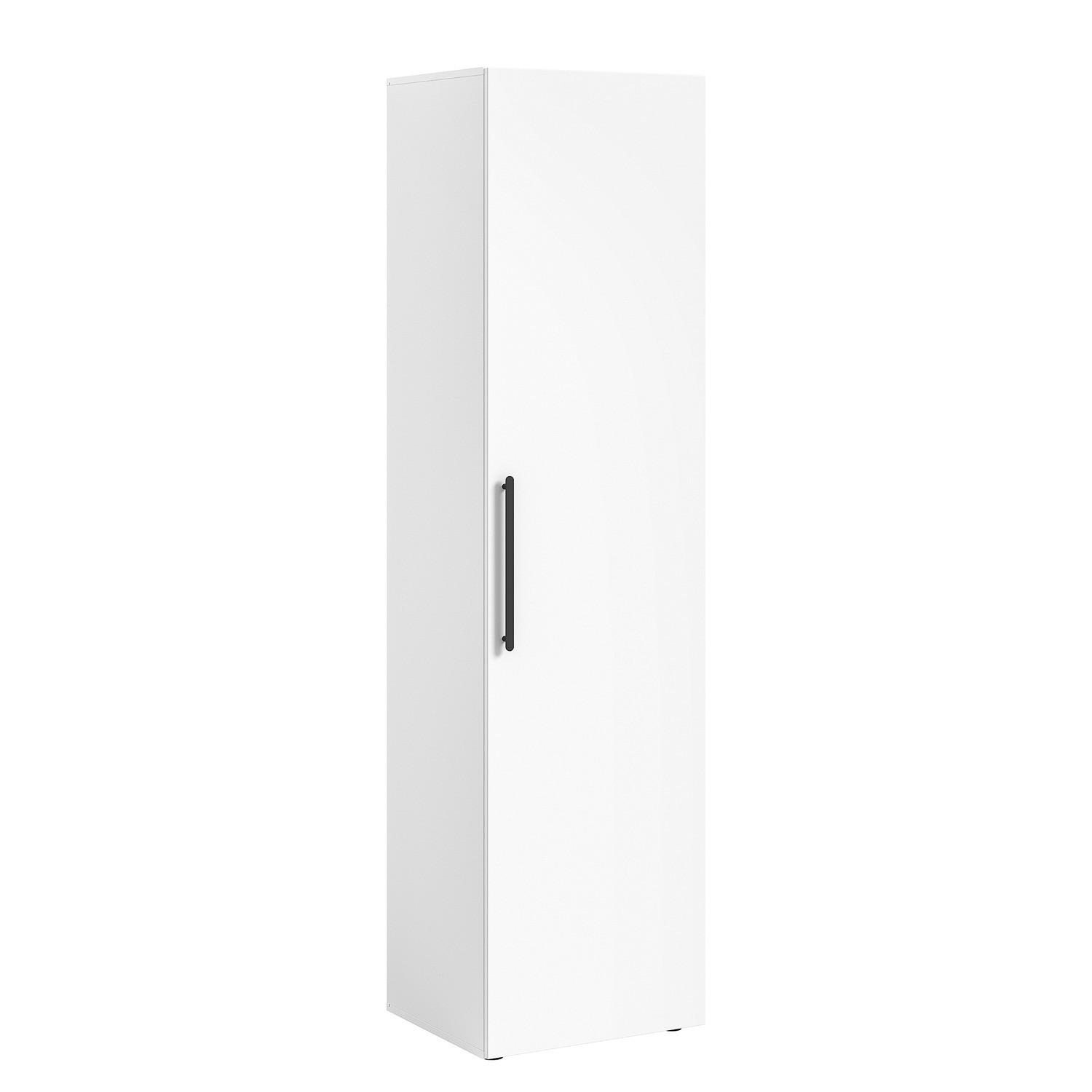 GARDEROBENSCHRANK - Weiß - Schwarz/Weiß, Holzwerkstoff/Kunststoff (55/200/47cm) - home24