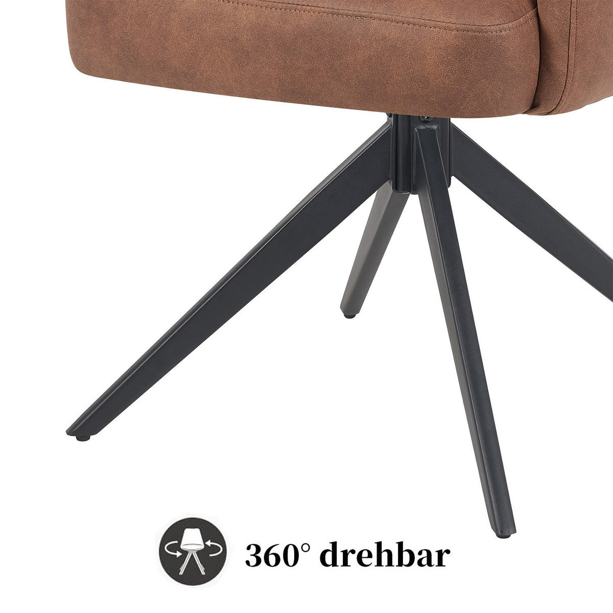 ARMLEHNSTUHL Mika-Alva 2er-Set - Schwarz/Braun, Textil/Metall (59/94/66cm) - DUBI Möbel