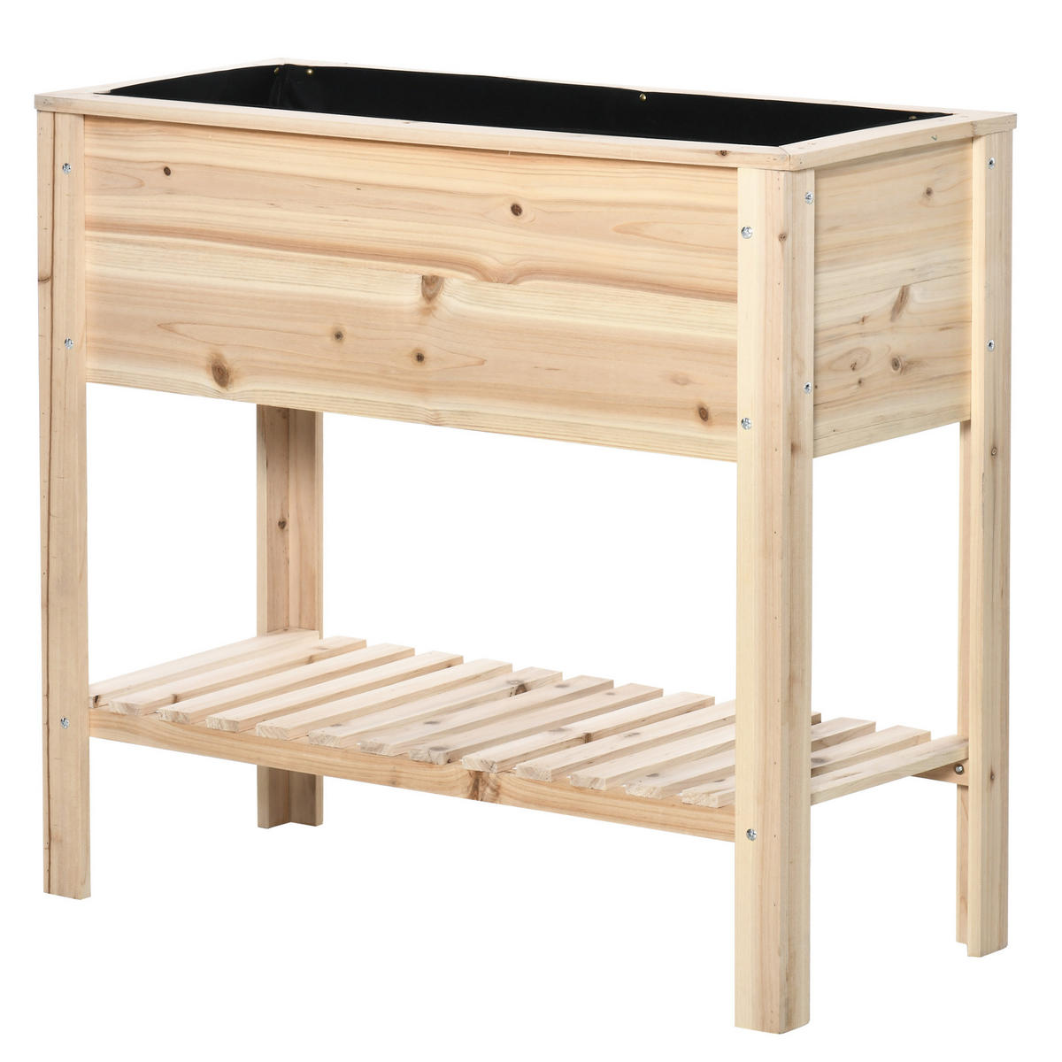 HOCHBEET DE-16009 mit Bewässerung Naturholz - Naturfarben, Holzwerkstoff (90/81/40cm) - ComfortXL