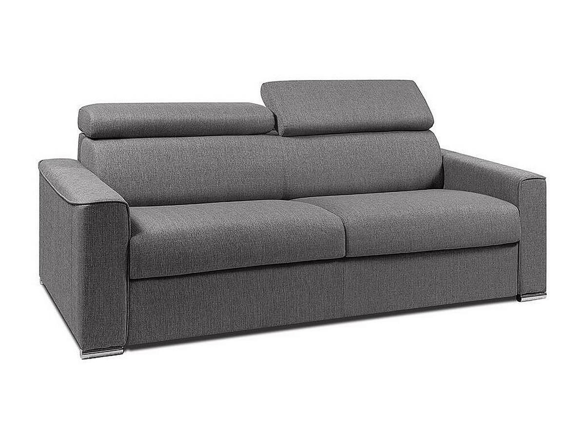 SCHLAFSOFA 4-Sitzer - Liegefläche mit Lattenrost: 160 cm - Matratzenhöhe: 18 cm - Stoff - Grau - VIZIR - Grau, Textil (216/110/223cm) - Vente-Unique