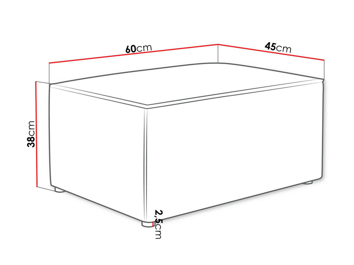 POLSTERHOCKER Karl - Hellbraun/Schwarz, Holz/Kunststoff (60/38/45cm) - MIRJAN24