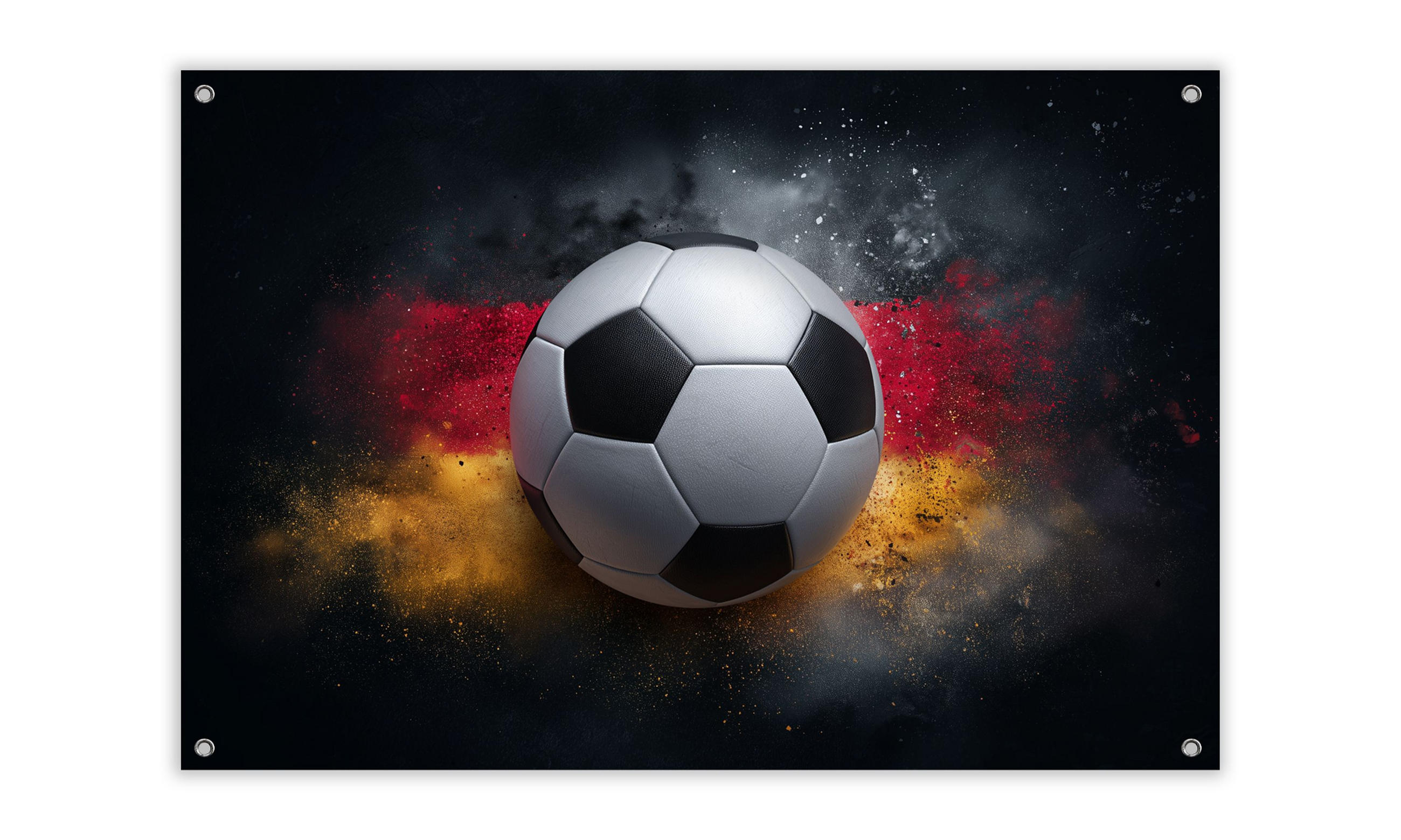 GARTEN-POSTER 90x60 cm Outdoor-Deko Fussball WM - Goldfarben, Kunststoff (90/60/2cm)
