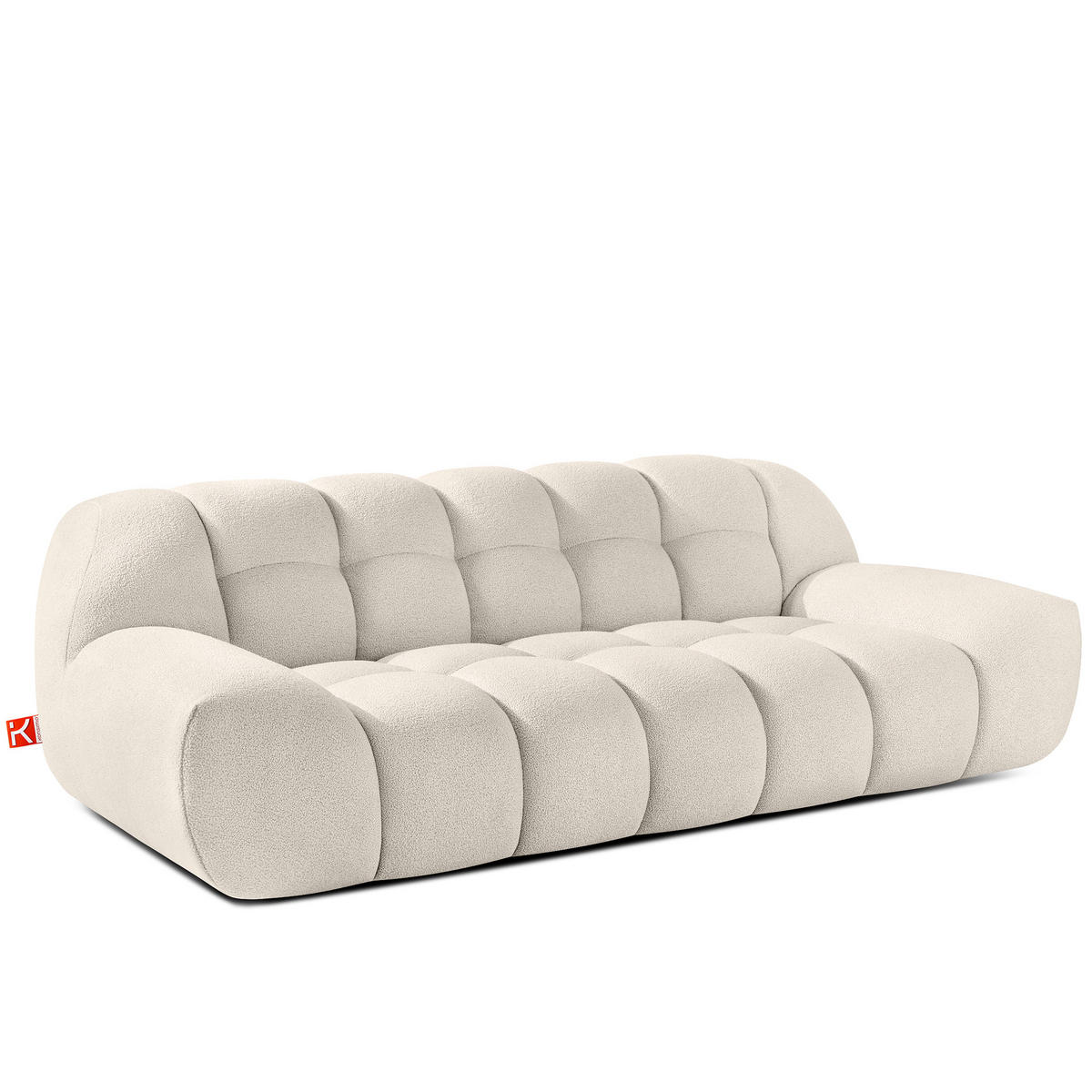 SITZGARNITUR VENA Bouclé, Weiß - Weiß, Holz/Textil (65/38/65cm) - KONSIMO®