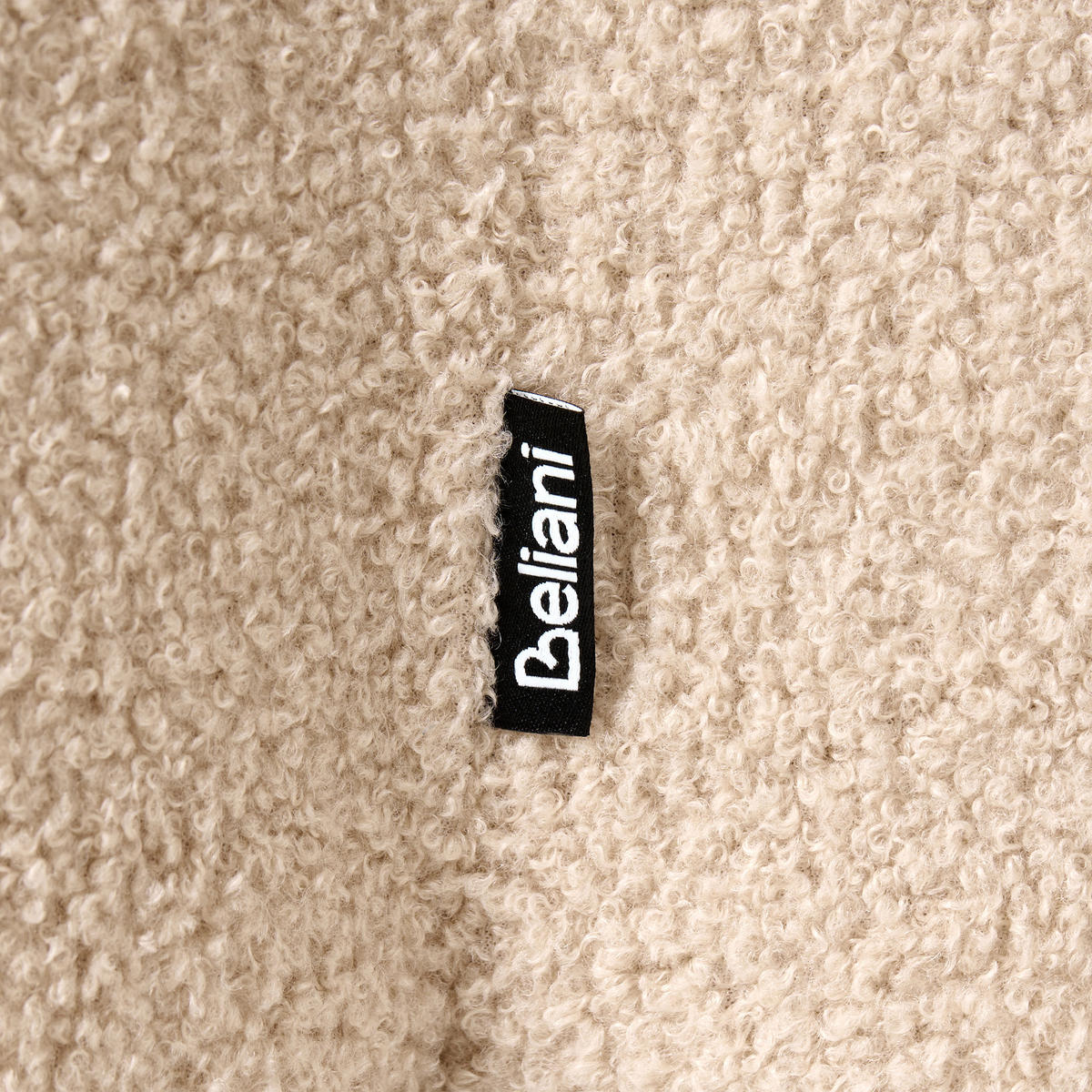 POUF Bouclé Beige Mancos - Beige, Textil (41/44/35cm) - Beliani