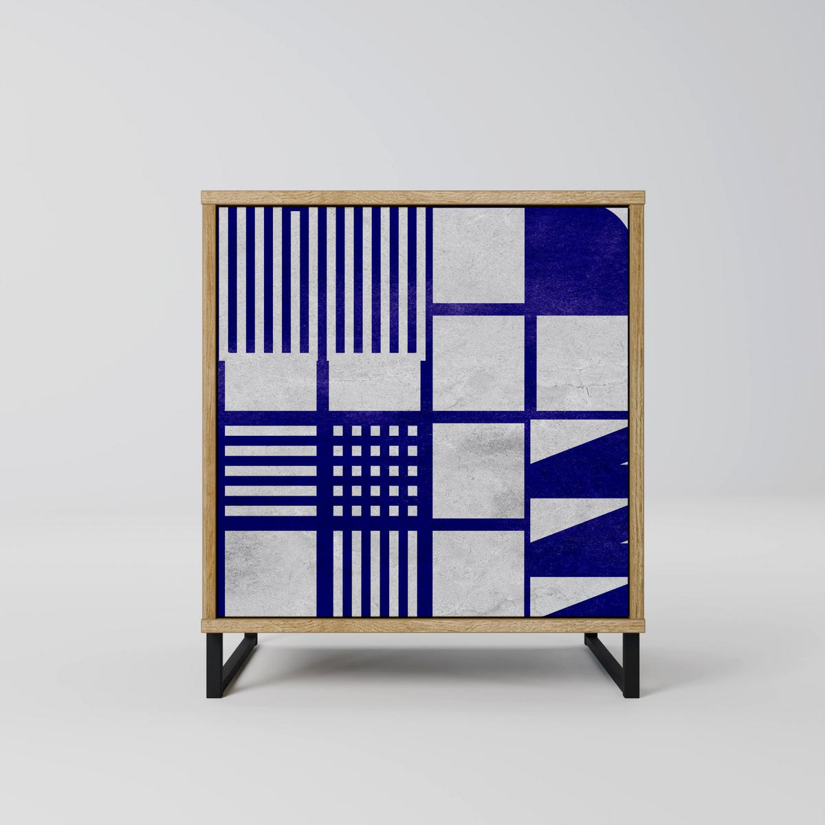 SIDEBOARD THE RIGHT PLACES, Eichefarben, 57,5x42x77,5 cm, Schräge Buchenholzfüße - Eichefarben/Buchefarben, Holzwerkstoff/Buchenholz (57.5/77.5/42cm) - SpaceRebels