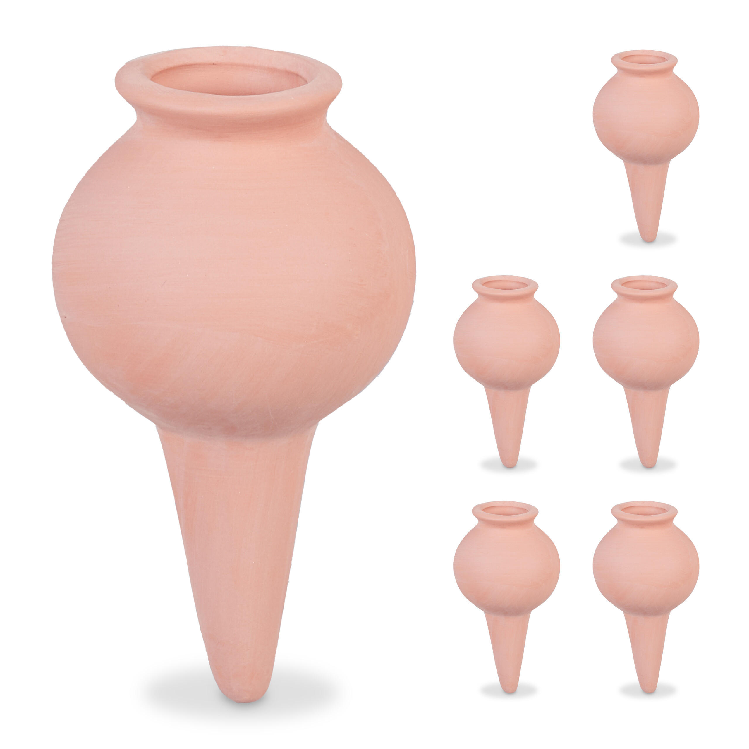 6XTONKEGEL - Hellbraun, Keramik (6/12/6cm) - Relaxdays