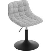 BARHOCKER aus bequemer Chenille, Metall, Grau - Schwarz/Grau, Kunststoff/Textil (42.5/60.5/45cm) - Woltu