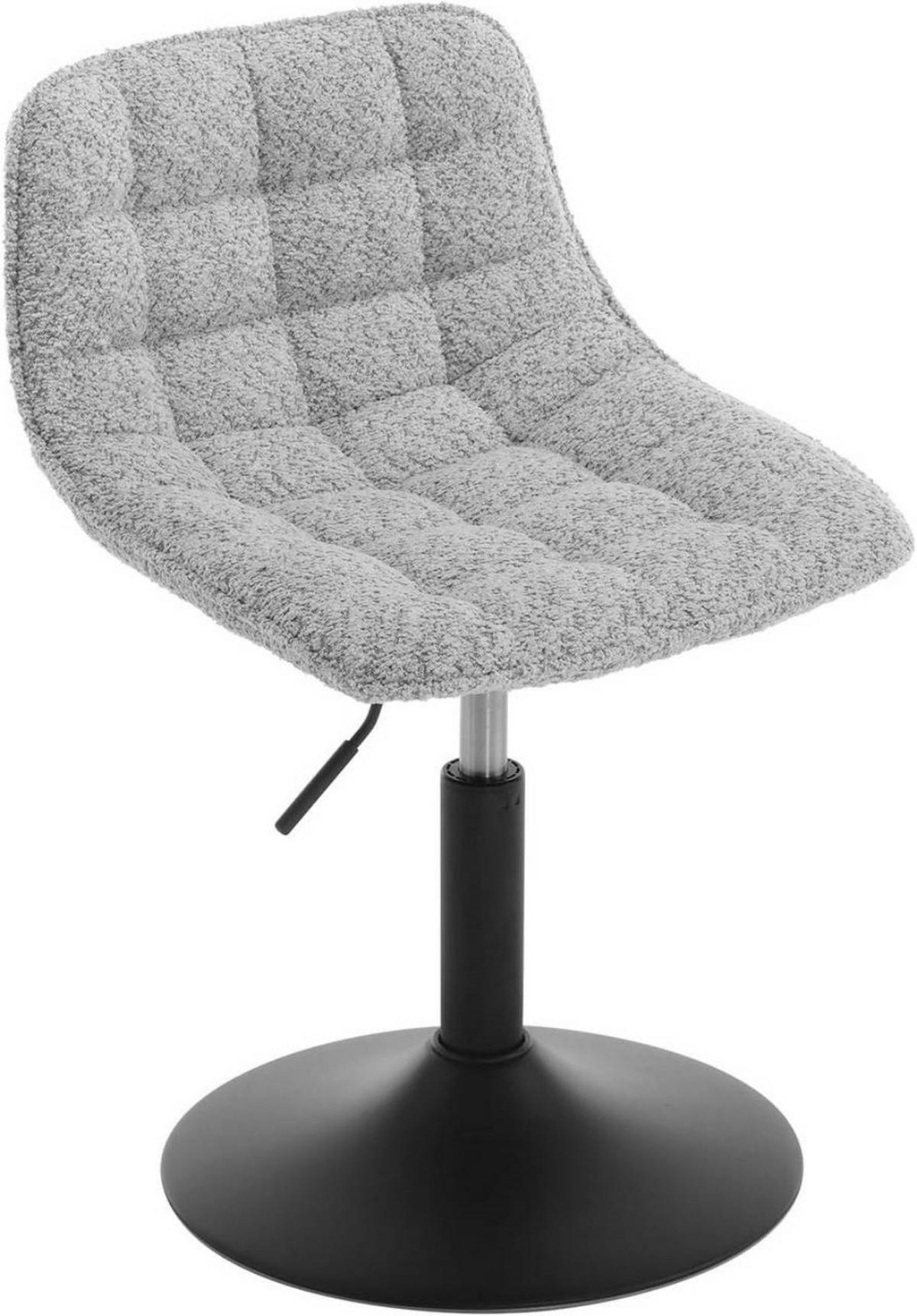 BARHOCKER aus bequemer Chenille, Metall, Grau - Schwarz/Grau, Kunststoff/Textil (42.5/60.5/45cm) - Woltu