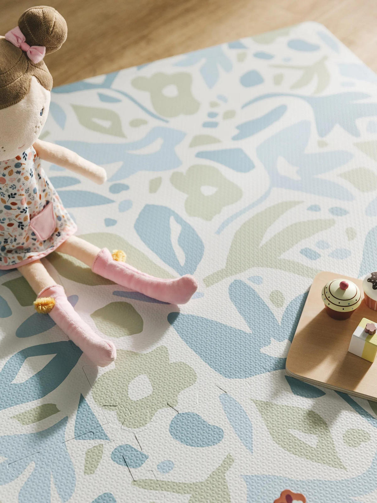 SPIELMATTE Flora Blau 120x180 cm - Blau, Textil (120/180cm) - Lytte